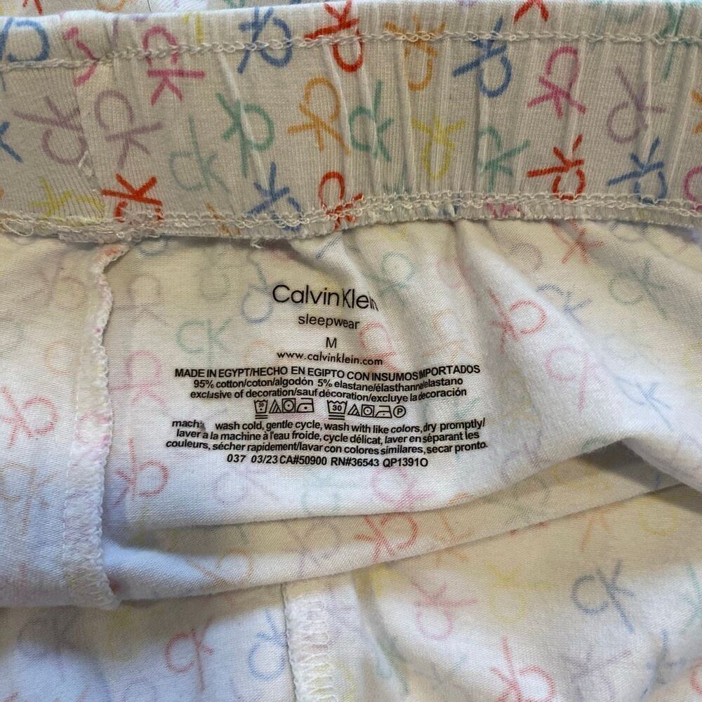 Calvin Klein Sleepwear Cami & Shorts Pajama Set Women Size M Multicolor CK Print - Picture 7 of 10